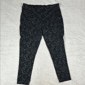 Workshop Republic Clothing Black and Gray Animal Print Leggings  XL